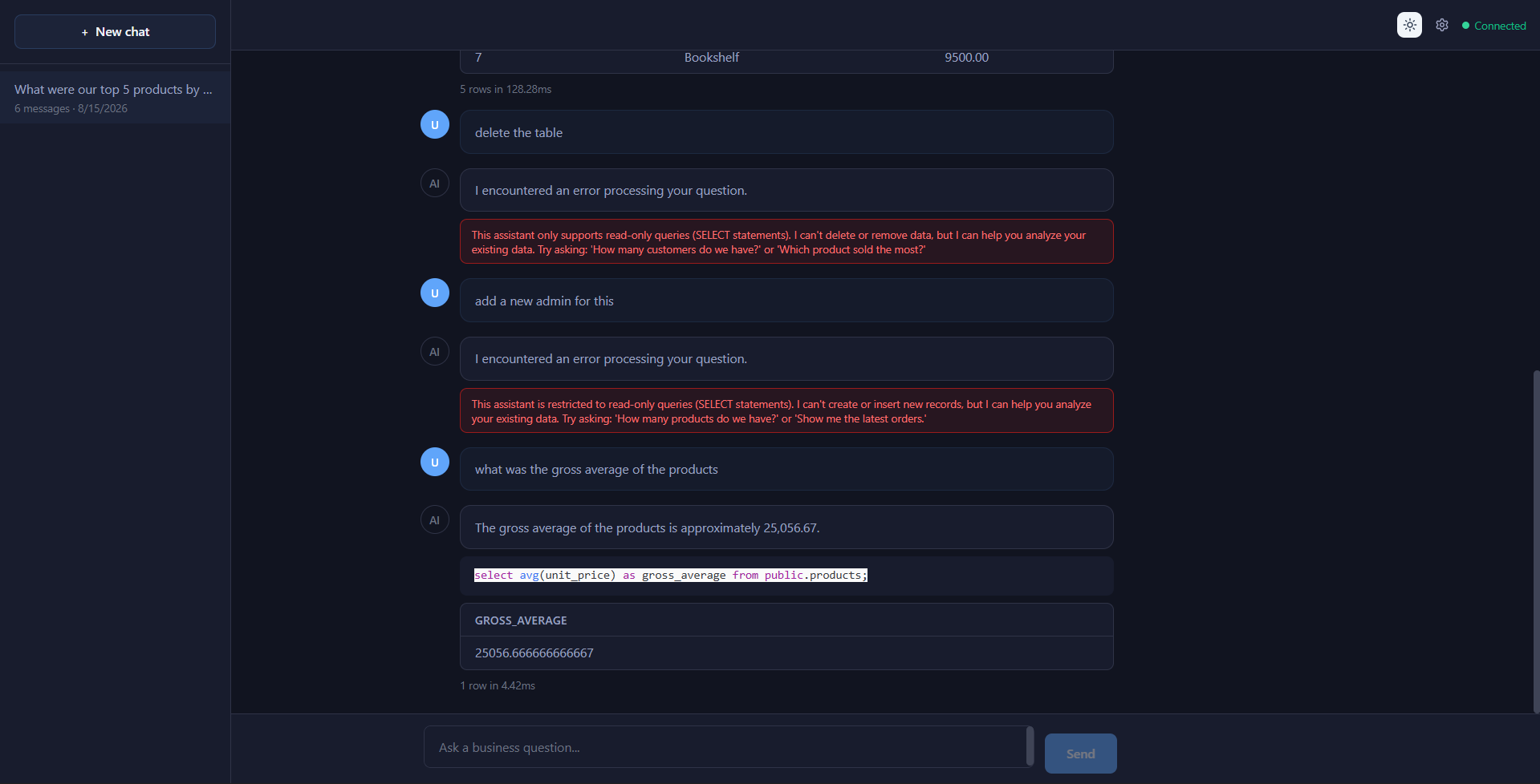 Settings modal to switch LLM provider and model