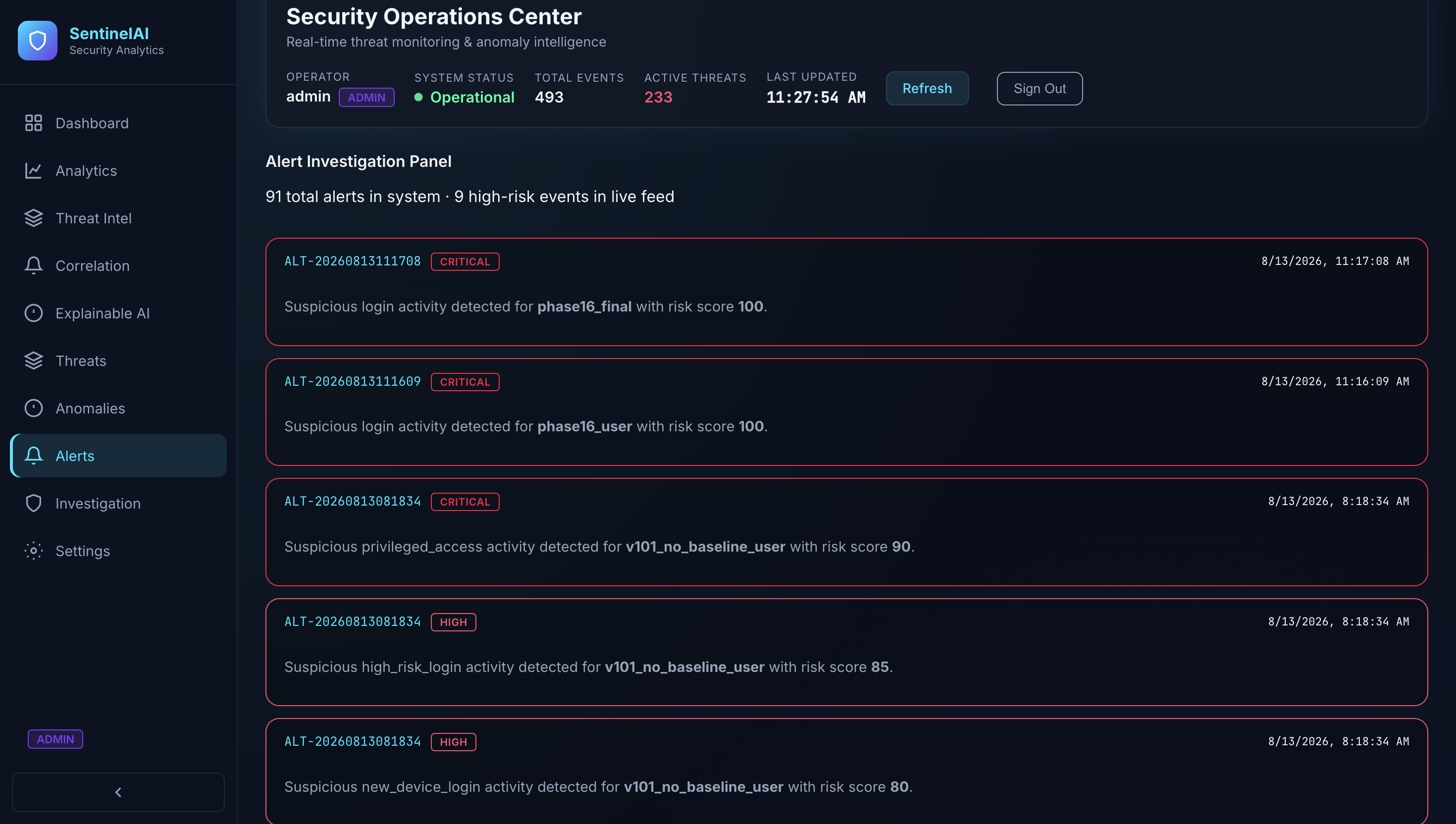 SentinelAI slide — release and audit