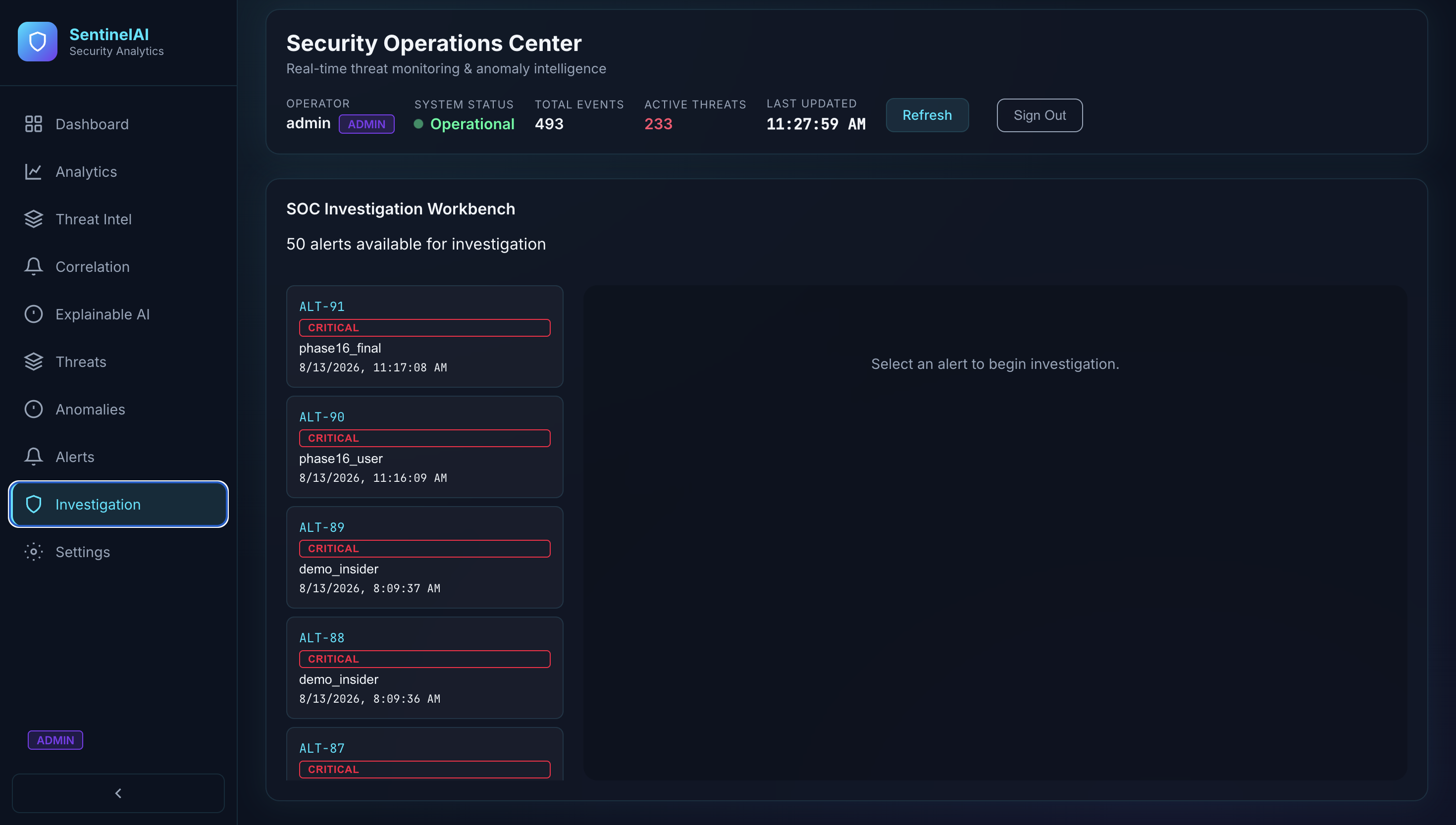 SentinelAI slide — conclusion and roadmap